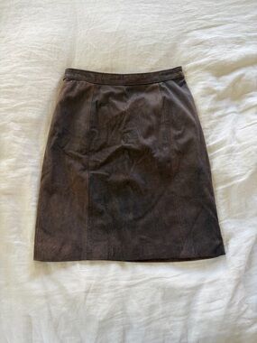 Vintage Brown Leather Mini Skirt